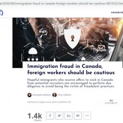 Từ trường hợp gian lận tại Montreal, Canada cảnh báo người lao động nước ngoài về lừa đảo nhập cư