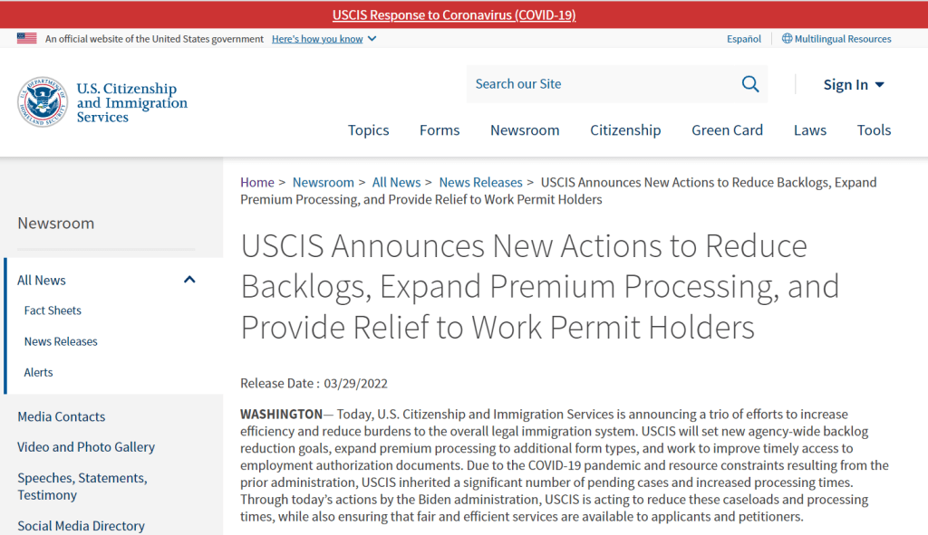 USCIS công bố kế hoạch giải quyết tồn đọng hồ sơ