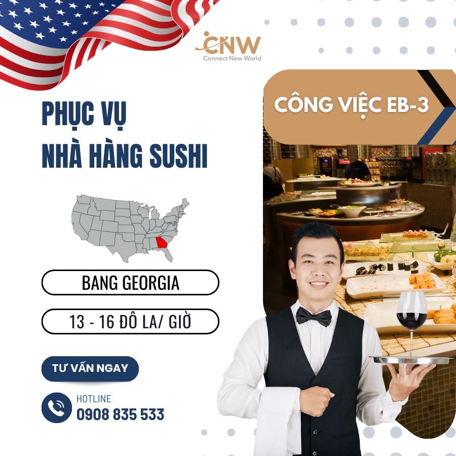 Việc làm EB-3 2024 - Nhân viên phục vụ nhà hàng Sushi