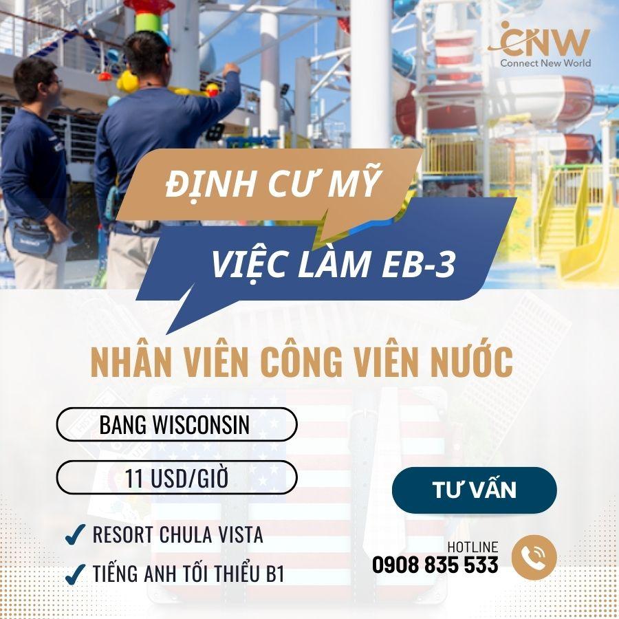 Việc làm EB-3 2024 - Nhân viên công viên nước