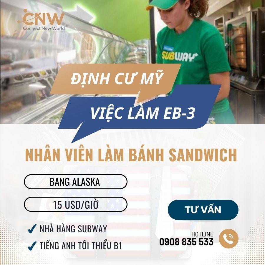 Việc làm EB-3 2024 - Nhân viên làm bánh sandwich